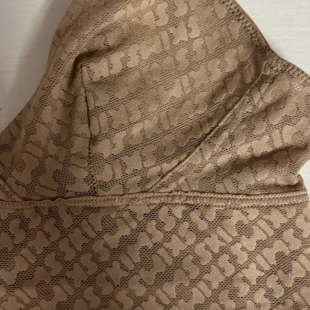 SKIMS Logo Mesh Triangle Bralette Nude Lace - Picture 4 of 4